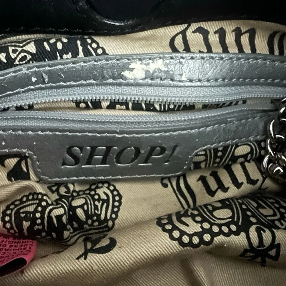 VTG Juicy Couture ‘I Need More Juicy’ Handbag Y2K Brown Velour Leather Trim - Picture 9 of 11